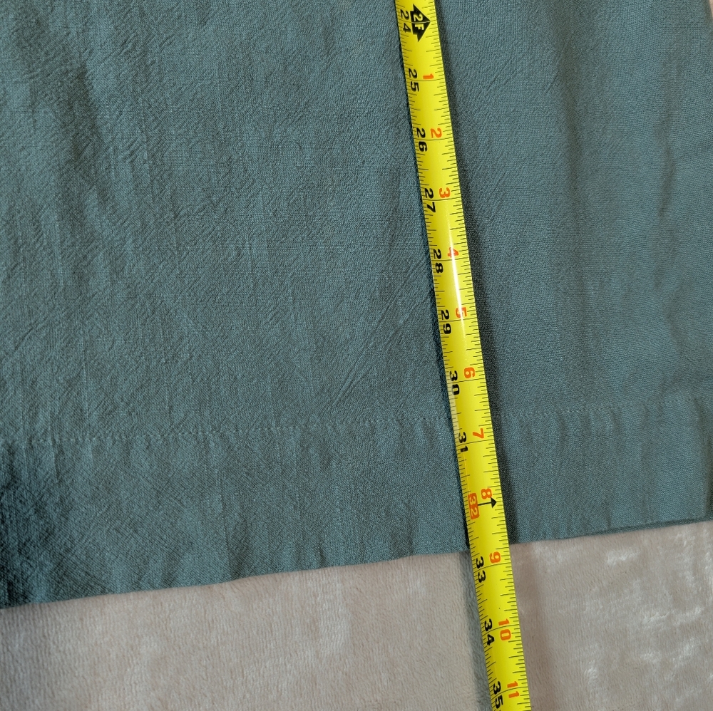 Linen Blend V Neck Dolman Sleeve Tunic Dress Teal Coastal Boho Seafoam Green M - Picture 13 of 13